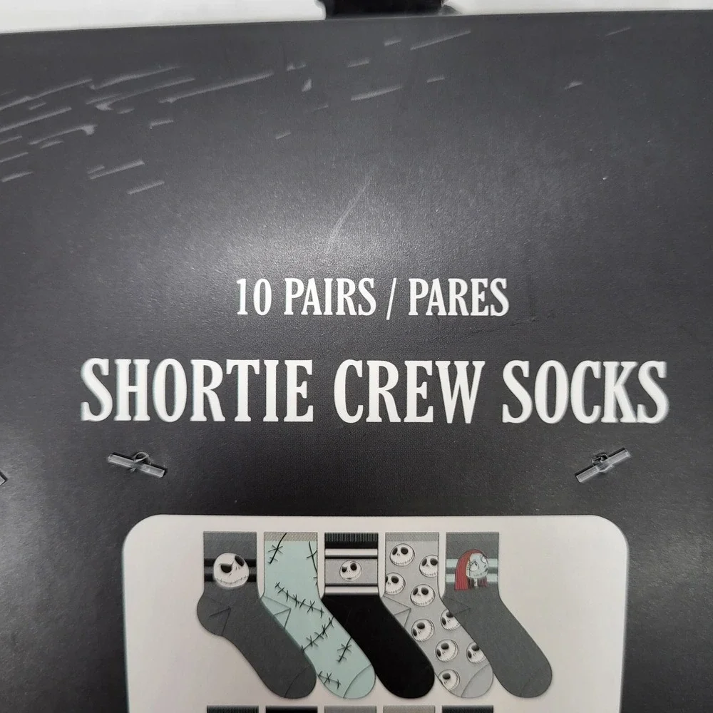 Nightmare Before Christmas 10 Pair Women's Shoe Size‎ 4-10 Shortie Crew Socks